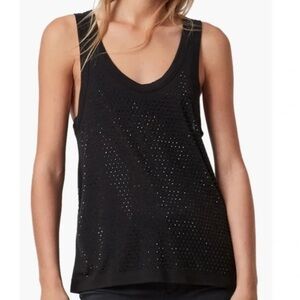 NWT All Saints Orvi Sparkle Black Tank Top size 4